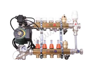 3cestný; IVAR Zostava DUAL-MIX pre kombináciu vykurovania - skriňa P-MAX 3 1"xEK; mosadz