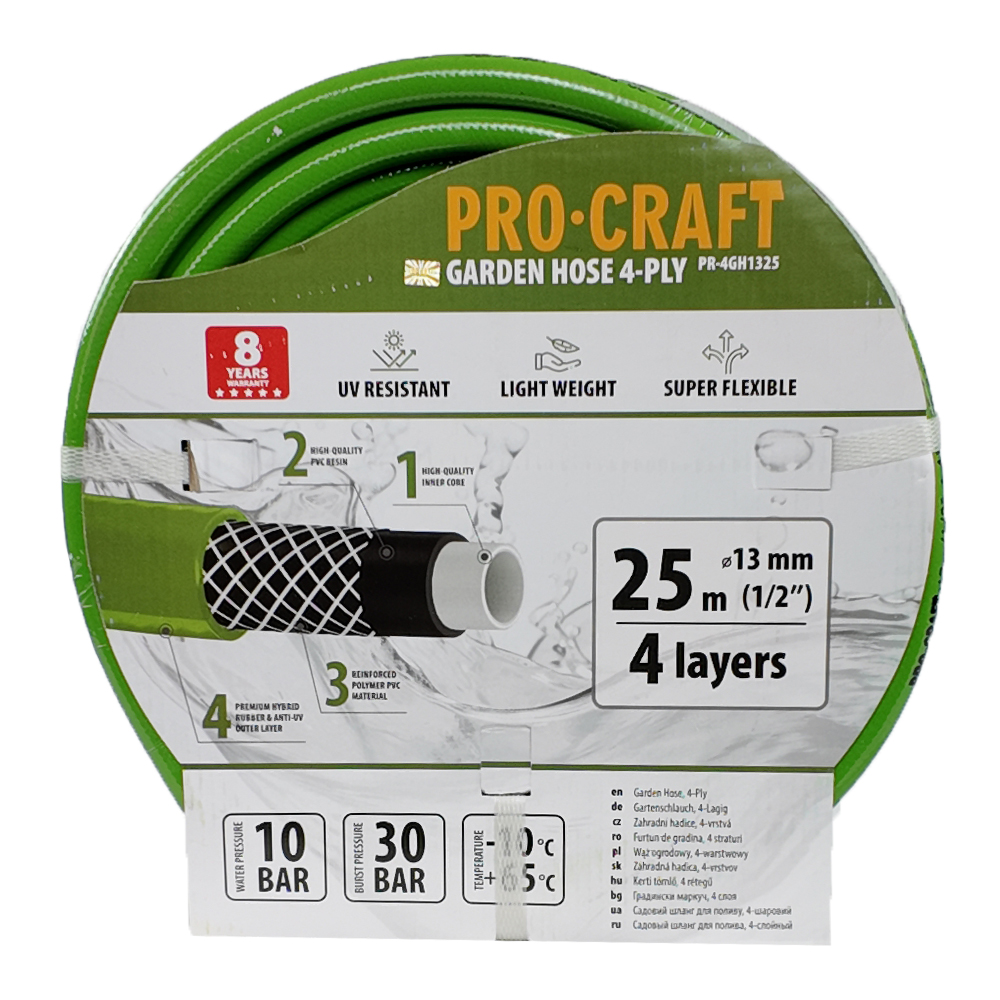 PROCRAFT Záhradná hadica 1/2" 25 m/ PR-4GH1325 4 vrstvy,