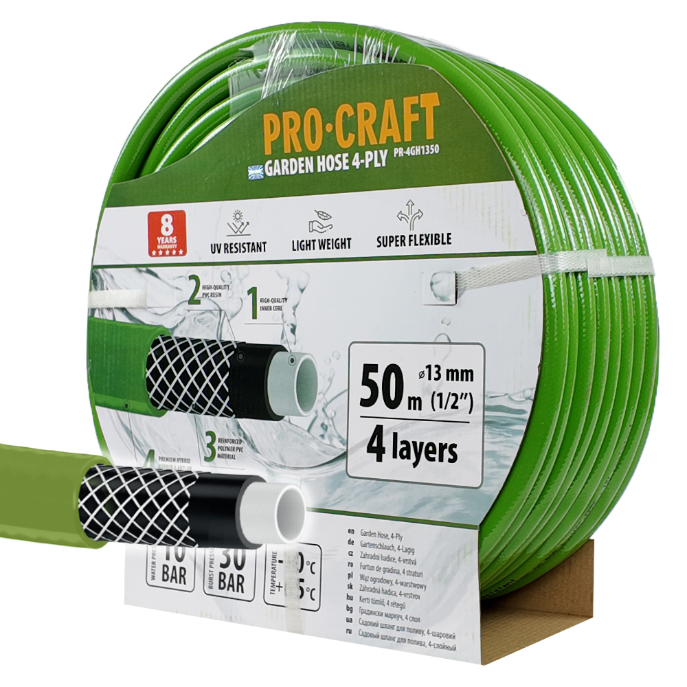 PROCRAFT Záhradná hadica 1/2" 50 m/ PR-4GH1350 4 vrstvy, 