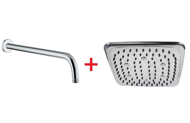 sprchové rameno+rozprašovač AQS66122SRAM  hlav.sprcha 220x220mm, rameno Round 400mm