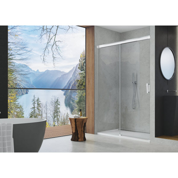 sprchový kút CADURA CAS2 G 130 50 07 jednodielne posuvné dvere s pevnou stenou v rovine 