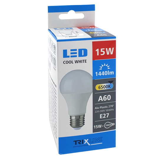 žiarovka E27 15W LED 6500K SB A60