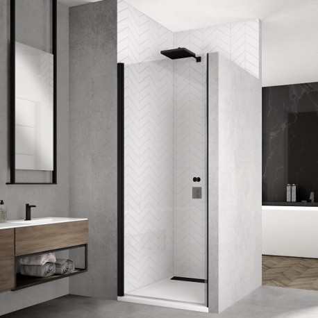 sprchový kút SOLINO SOL1 0900 06 07 jednokrídlové dvere profil čierny výška 2m 