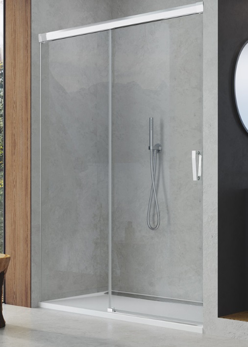 sprchový kút CADURA CAS2 G 120 50 07 jednodielne posuvné dvere s pevnou stenou v rovine 