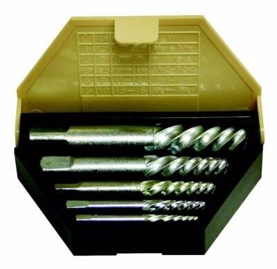 vyťahovač zalomených skrutiek M3-M18 5-dielna do vrtačky HSS 