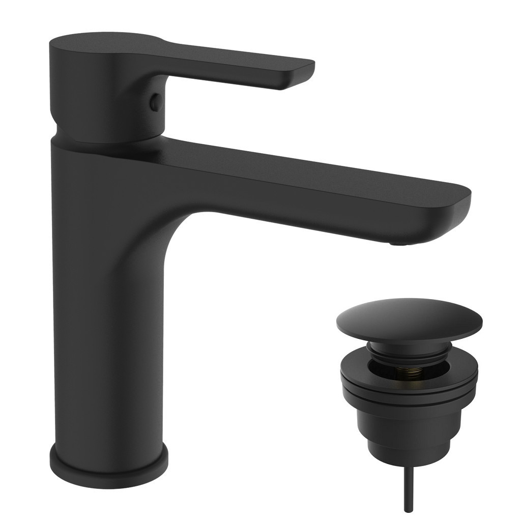 vodovodná batéria TEOREMA GOOD LIFE čierna 86331BB umývadlová MEDIO výška 120mm