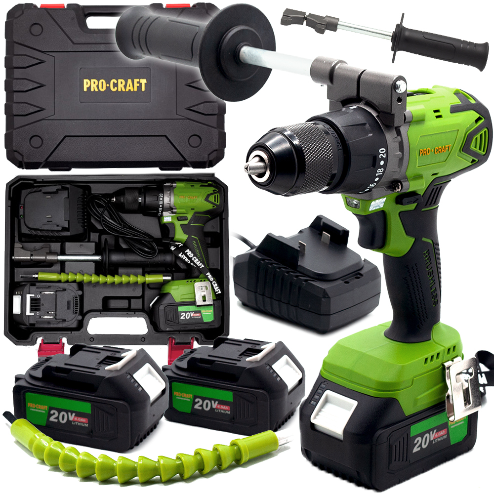 PROCRAFT AKU skrutk. PA18BL 20V 2x akum. 4ah + nab. kufor 50Nm