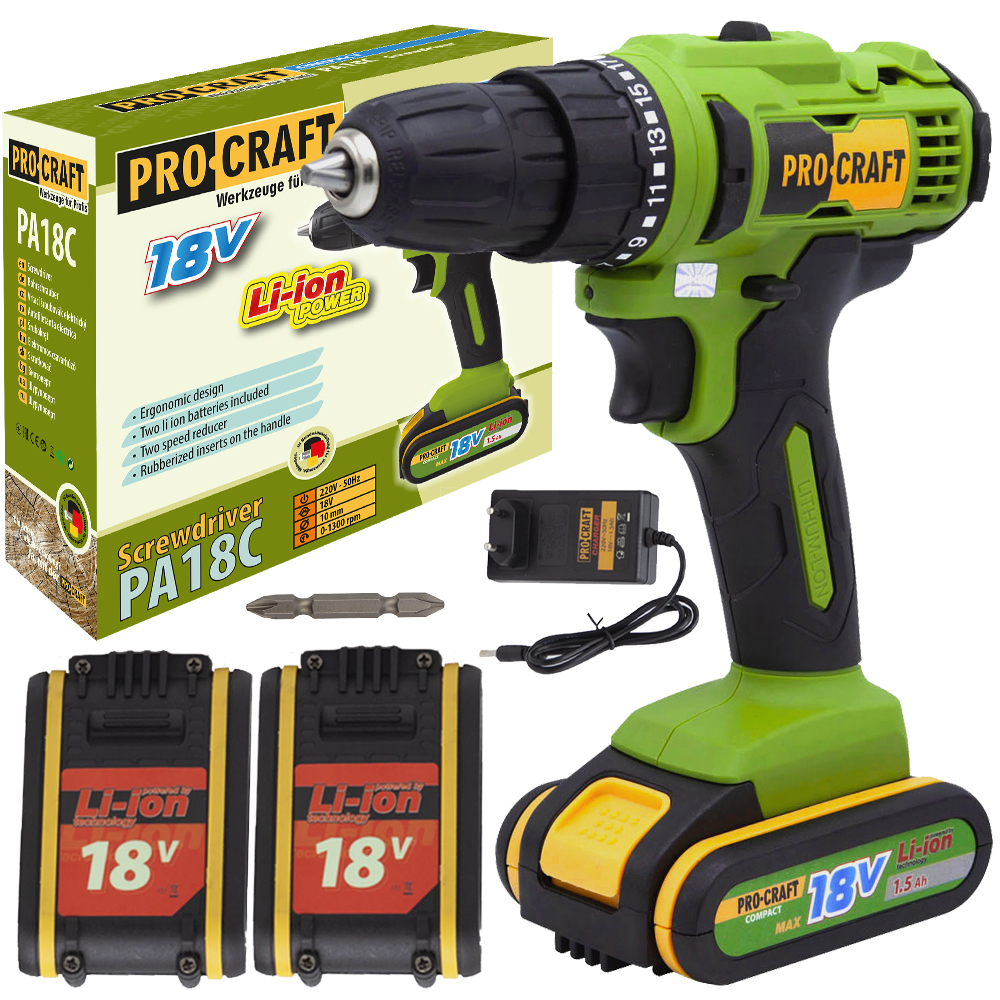 PROCRAFT AKU skrutkovač PA18C 18V 