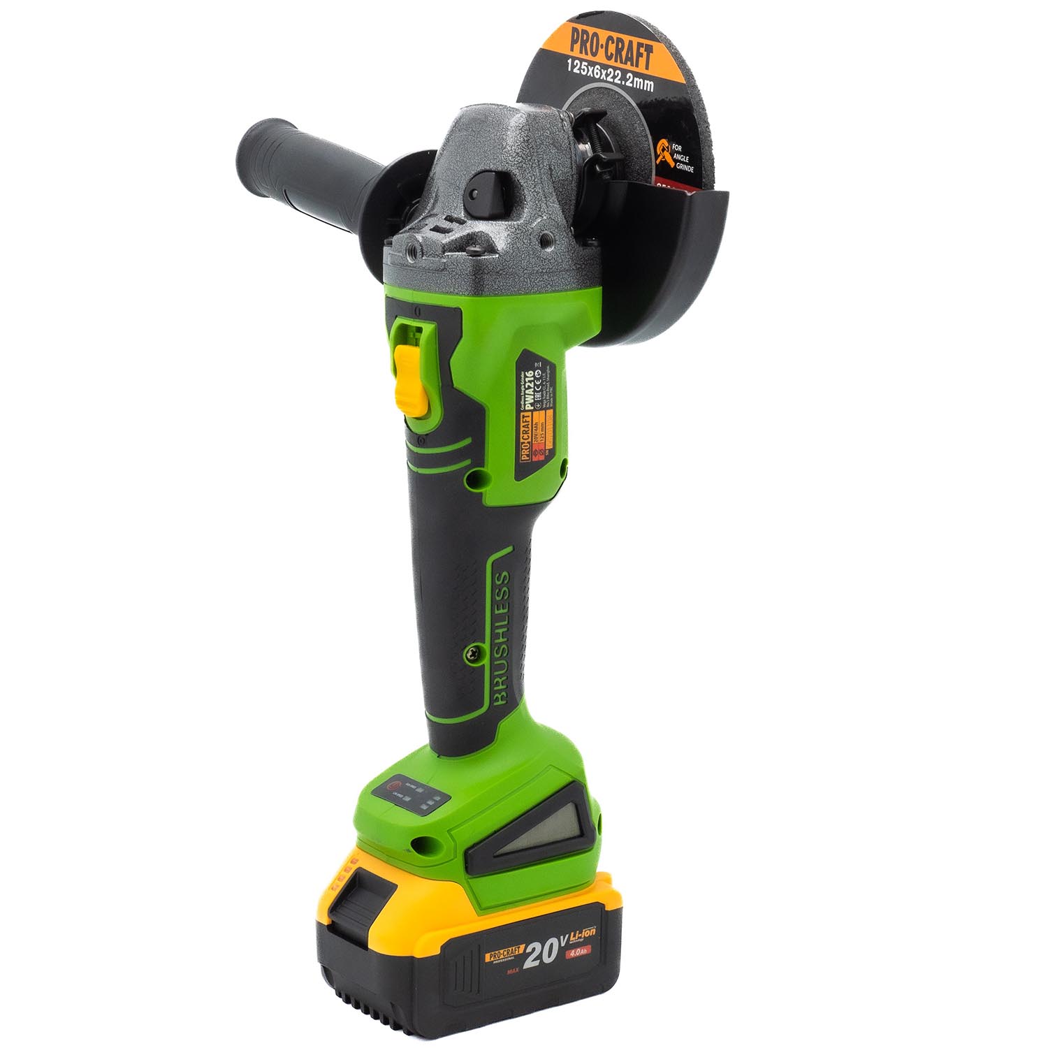 PROCRAFT AKU brúska uhlová PWA216bb 20V bez baterie