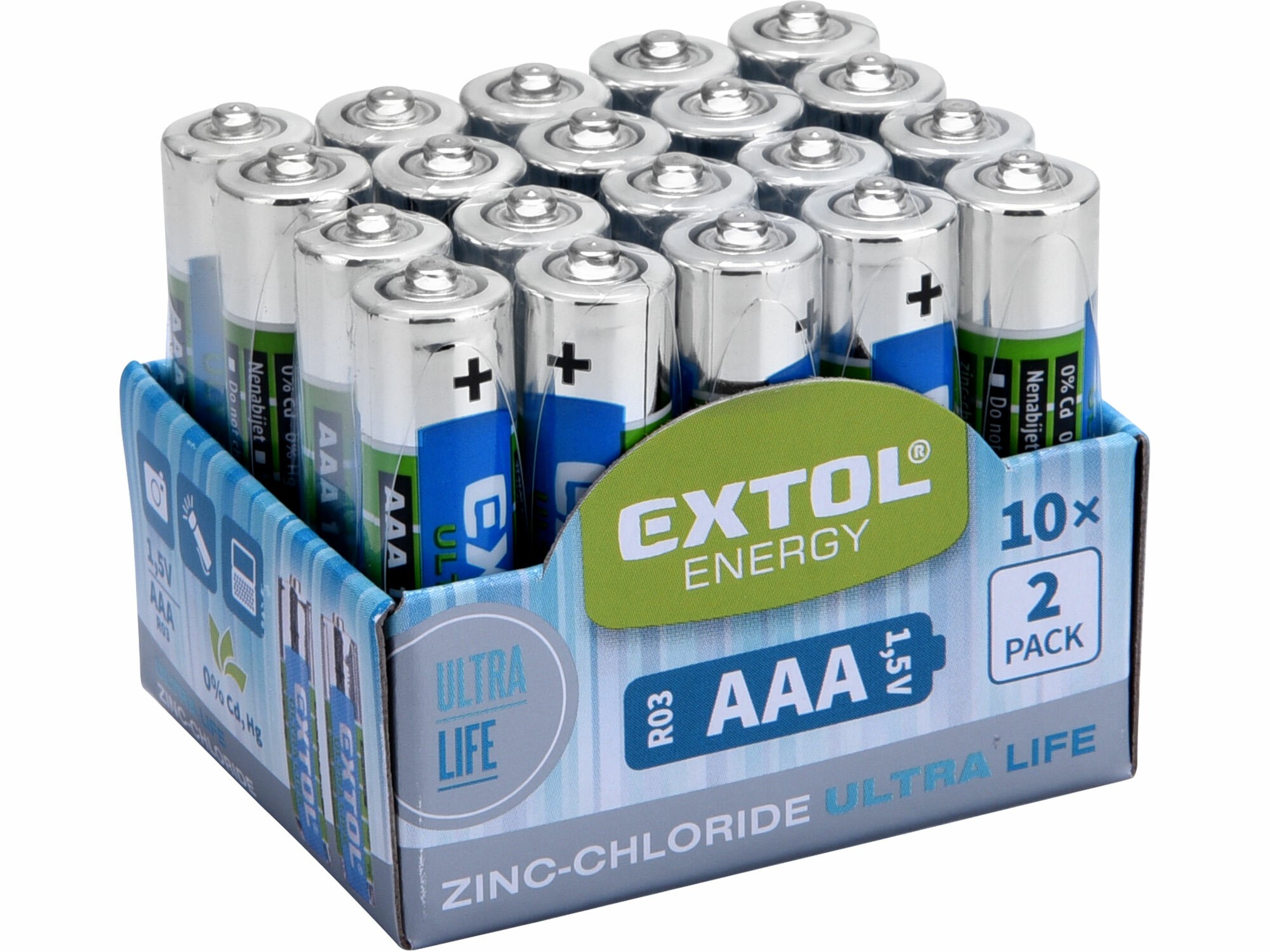Batéria AAA LR6  Zinc/chlorid 20ks 1,5V EXTOL ENERGY