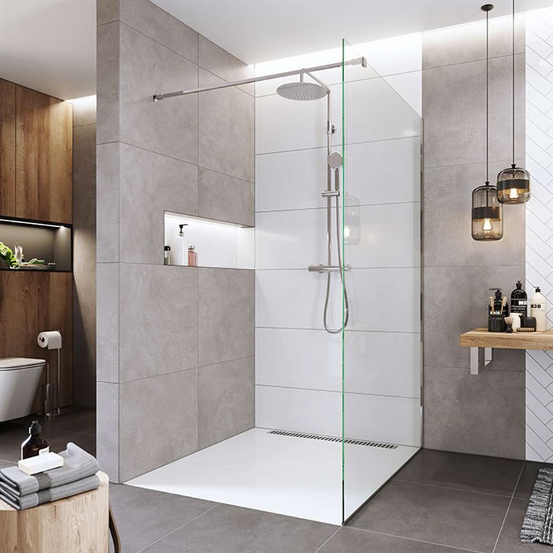 sprchový kút CK10603H WALK IN 1000x2000 sklo 8mm + upevňovacie rameno 