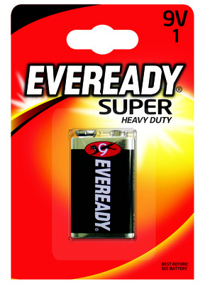 batéria 9V  Zinc/chlorid  6F22 EVEREADY SUPER Heavy Duty 