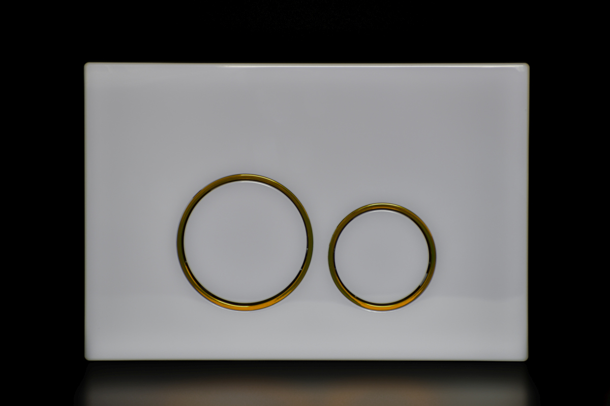 WC tlačítko UNI  UTR006 CUSTOM RINGS biela lesklá /z