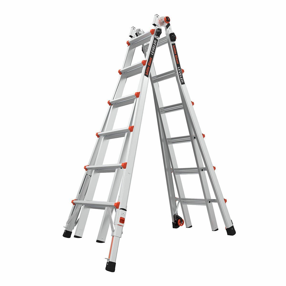 LittleGiant rebrík hliníkový výsuvný kĺbový LEVELER 4x6 s nastaviteľnými nohami nos. 150 kg  16526EN-801