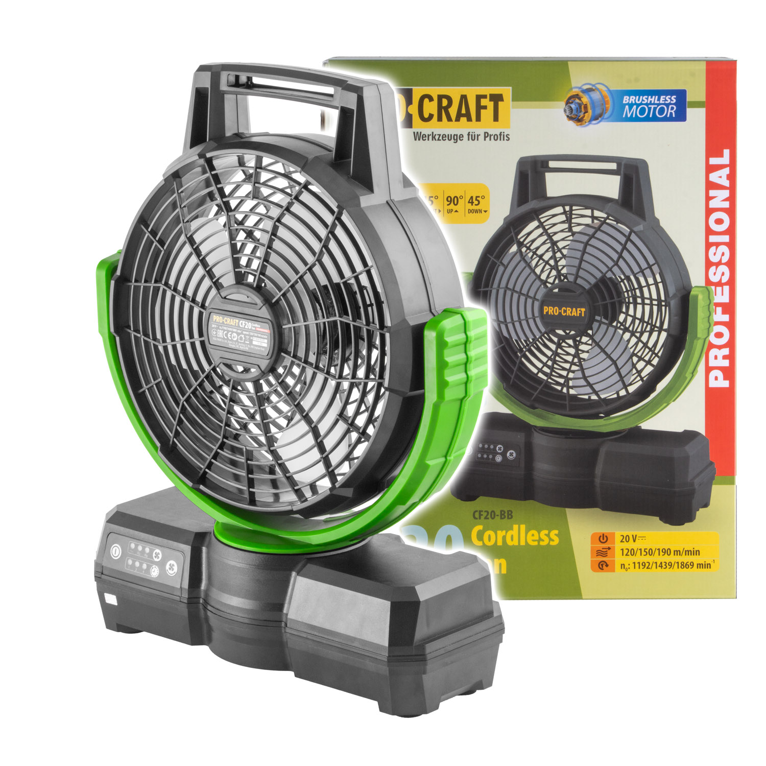 PROCRAFT AKU ventilátor CF20 bb bez baterie a nabíjačky 