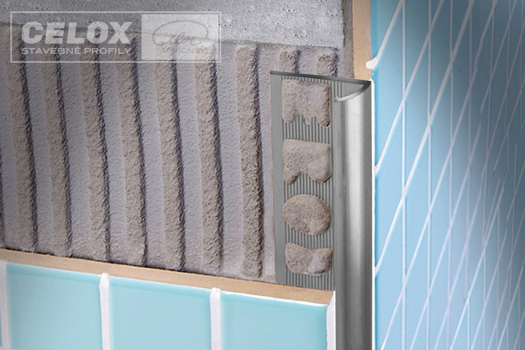 Celox 402101 ukonč. profil oblý otvorený 10mm elox strieborný, hliník 2,5m 