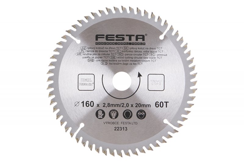 kotúč pilový 160x20 60z TCT FESTA 22313