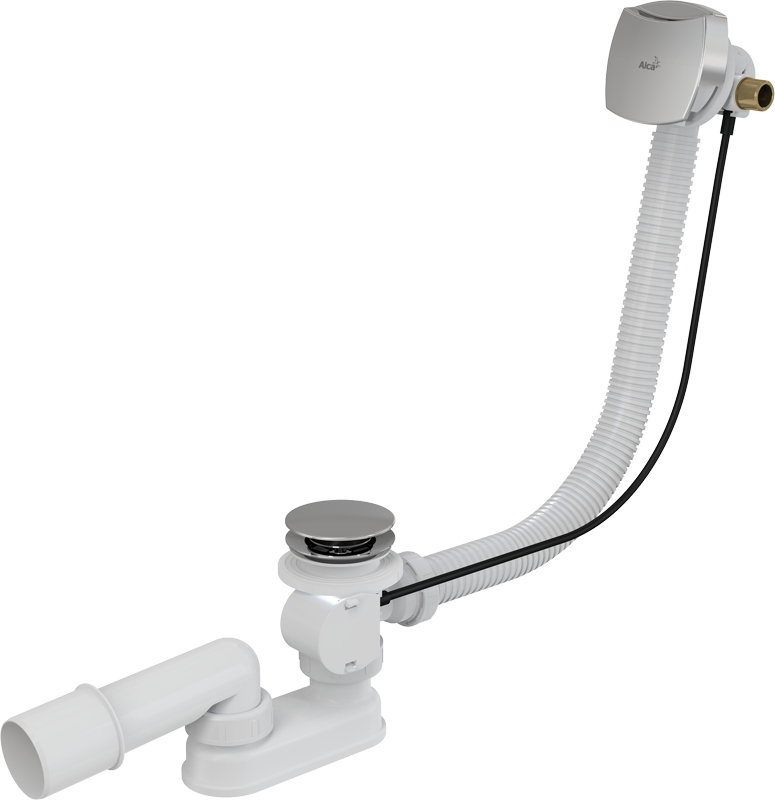 sifón vaňový  automat A564CRM1-80 komplet, chróm, s napúšťaním, predĺžený