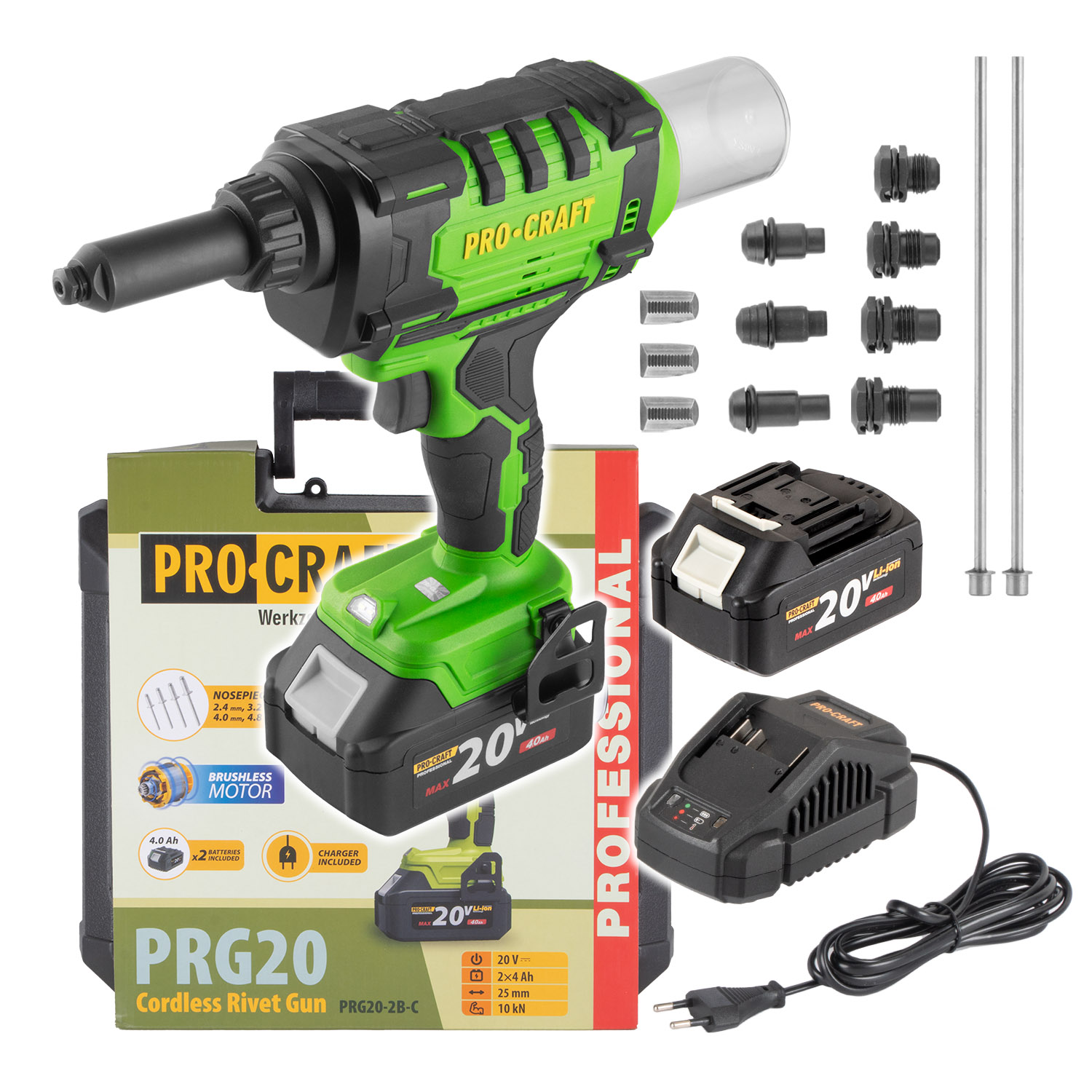 PROCRAFT AKU kliešte nitovacie 2,4-6mm PRG20