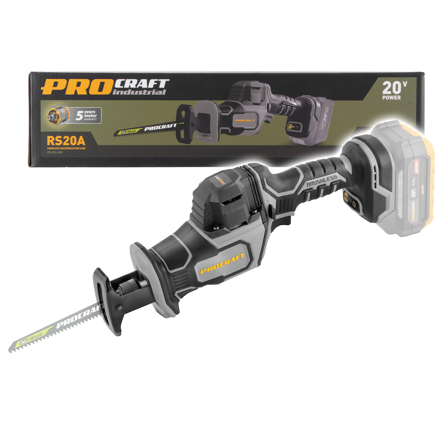 PROCRAFT Industrial AKU píla chvostová RS20Abb  samost.stroj
