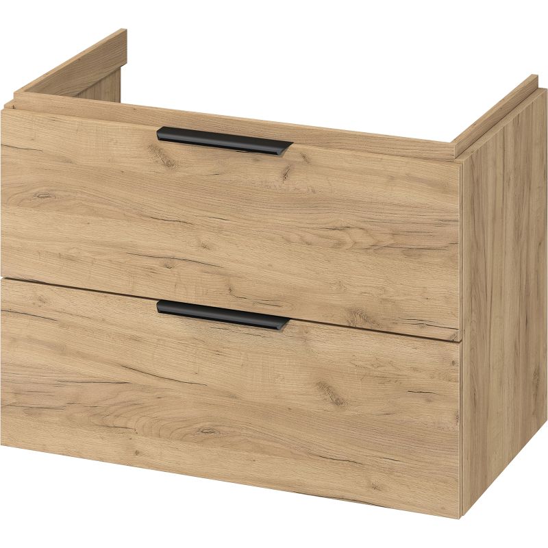nábytok CERSANIT MALIKA 80x55x45cm s 2 zásuvkami oak, madlo čierne matné 27551