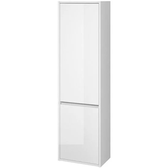 nábytok Skrinka CREA 40x140x25cm postranná vysoká lesklá biela (S924-022)