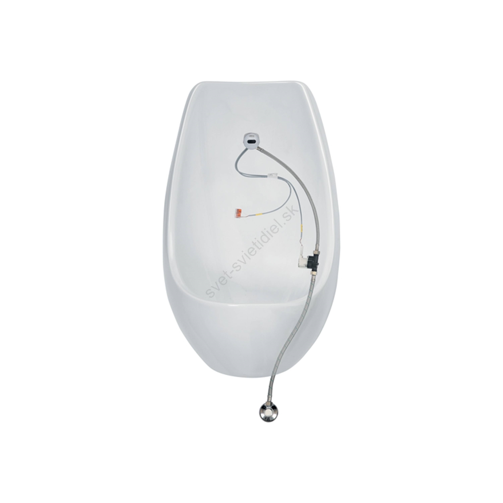 pisoár H8411010004871 s automatickým splachovaním, Antibak, Rimless, do siete, biela 