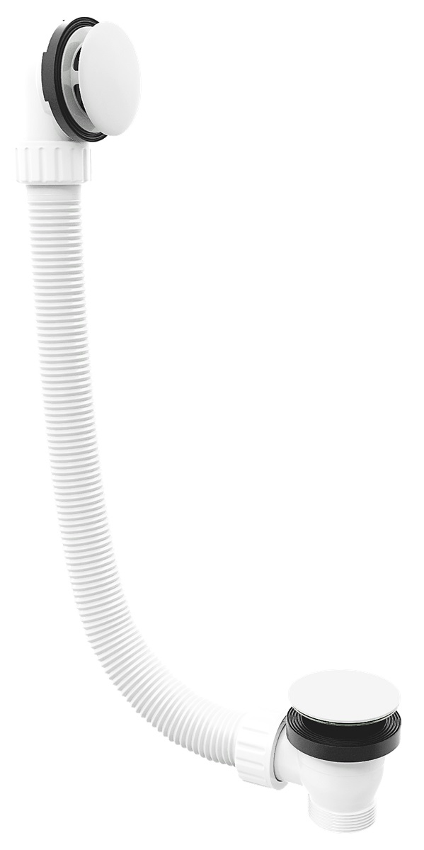 sifón vaňový  KLIK-KLAK 71858.10 dĺžka 1200mm, zátka 72mm, biela, bez prípojky
