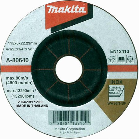 MAKITA kotúč brúsny Inox 115x6 A-80640