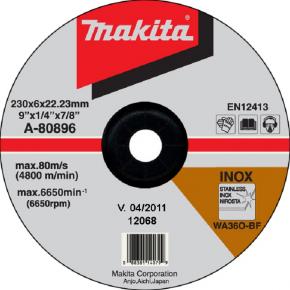 MAKITA kotúč brúsny Inox 230x6 A-80896