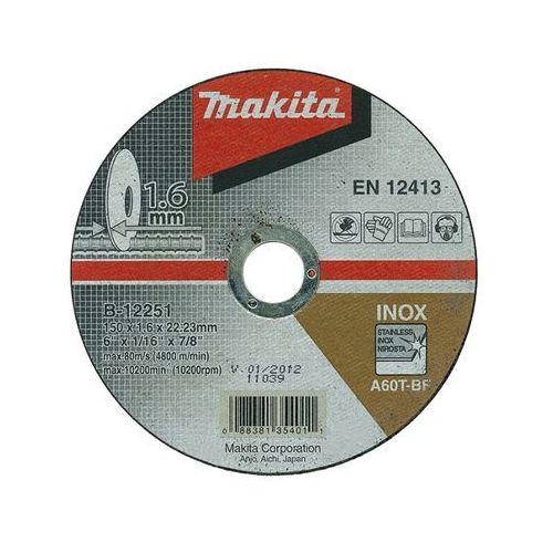MAKITA kotúč rezný nerez/kov 150x1.6 B-12251