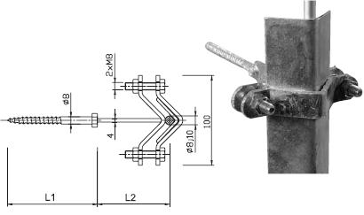 Bleskozvod držiak DOU vrut.3 FeZn so 180mm stredovým vrutom (l=260mm) - Elektro | MasMasaryk