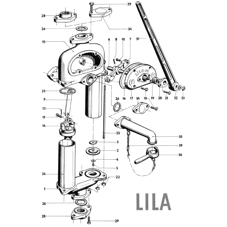 LILA náhradný diel ručná páka