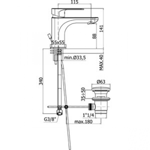 vodovodná batéria SY 071 CR umyvadlová bez výpuste