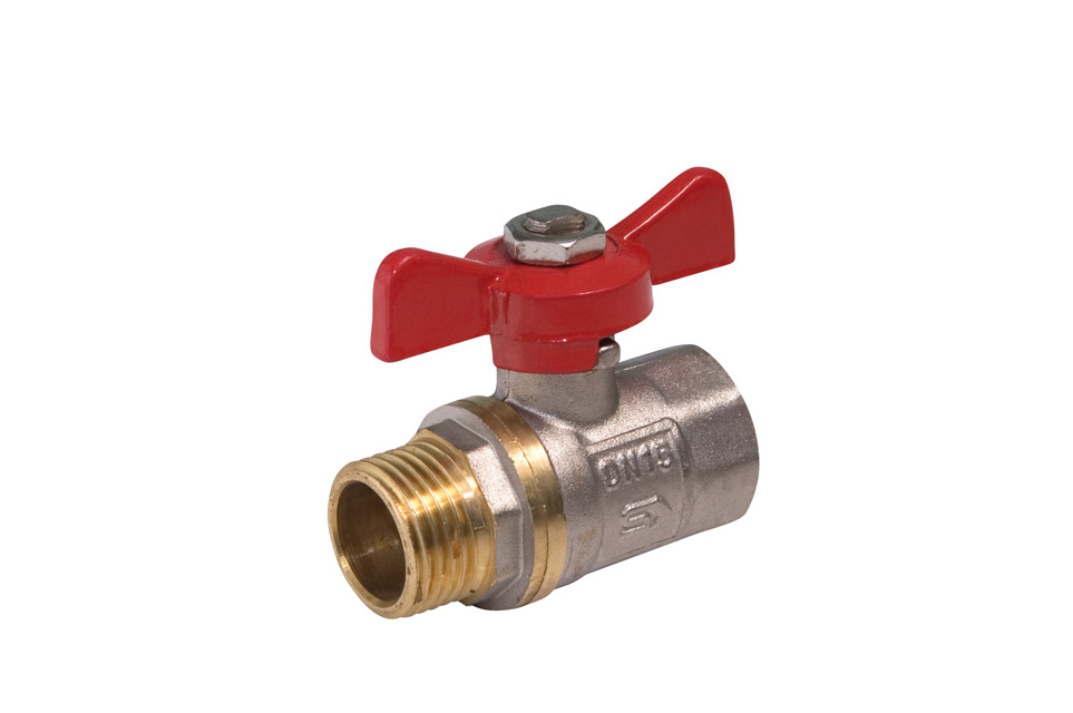 ventil guľový 1/2"  motýl MF
