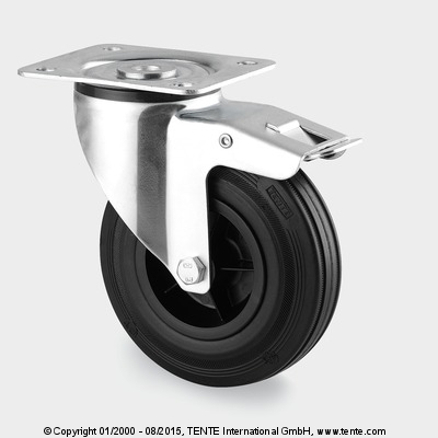 Kolo otočné s brzdou 160 mm 3377 PVR P63 135kg