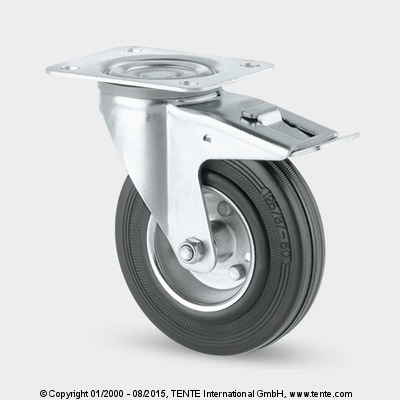 kolo otočné s brzdou 100 mm 3377 DVR P62 70kg