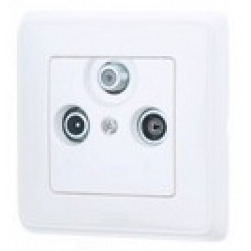 Cariva biela zásuvka -TV+R+SAT hviezda 773835