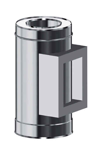 dymovod nerezový dvierkový diel s dvierkami 150/250 trojplašť 10537