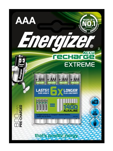 batéria nabíjateľná AAA HR03 Energizer Extreme 800mAh-NiMH FSB4  prednabité  