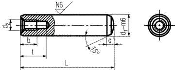 kolík valcový    8x45 č. DIN 7979D s vnútorným závitom