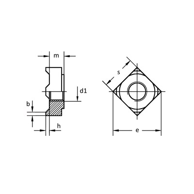 matica A2 DIN 928 M 6 navarovacia nerez štvorhr.