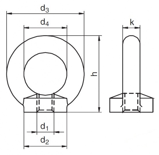 matica závesná s okom nerezová M  6 DIN 582 A2