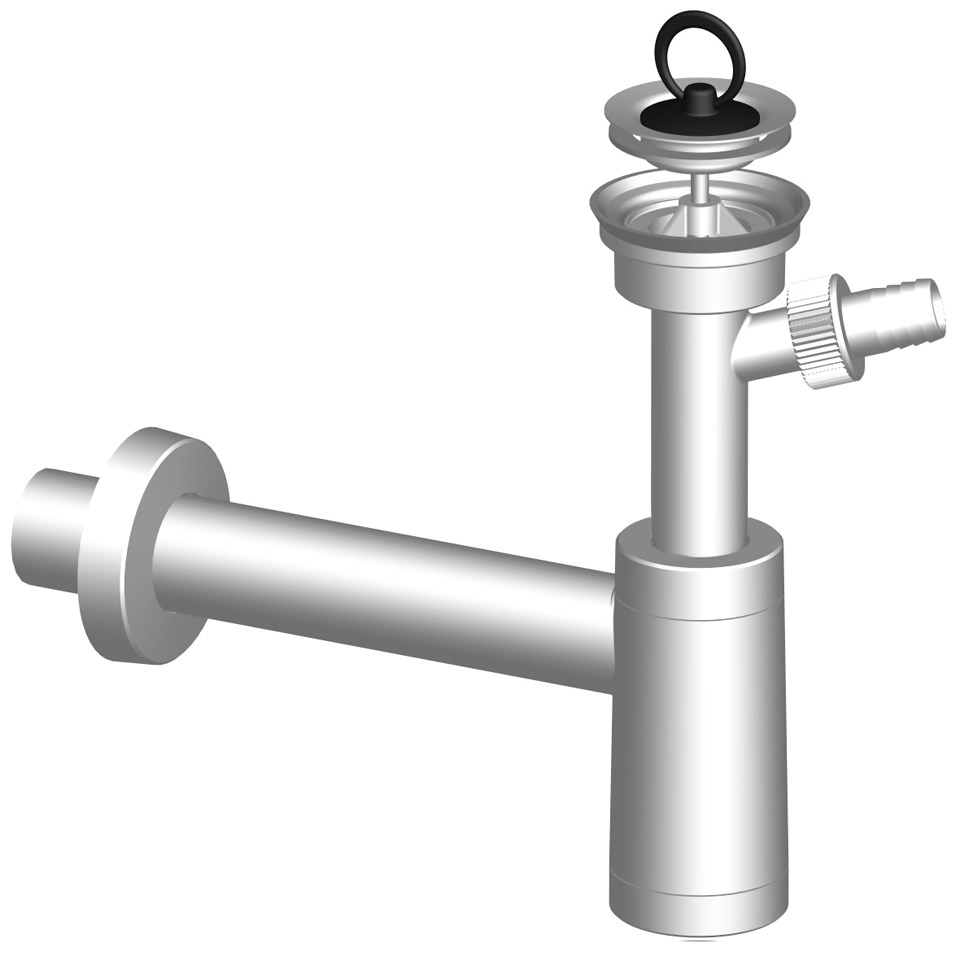sifón umyvadlový 968C s odbočkou kov 621305