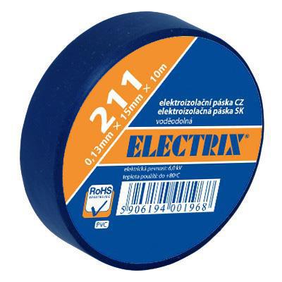 páska iizolačná 10mx15mm 211 modrá - Elektrikárske izolačné pásky | MasMasaryk