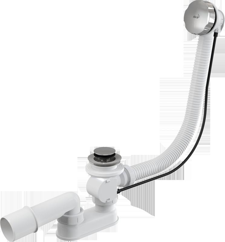 sifón vaňový automat A55K komplet, kov s ovládaním ALCAPLAST