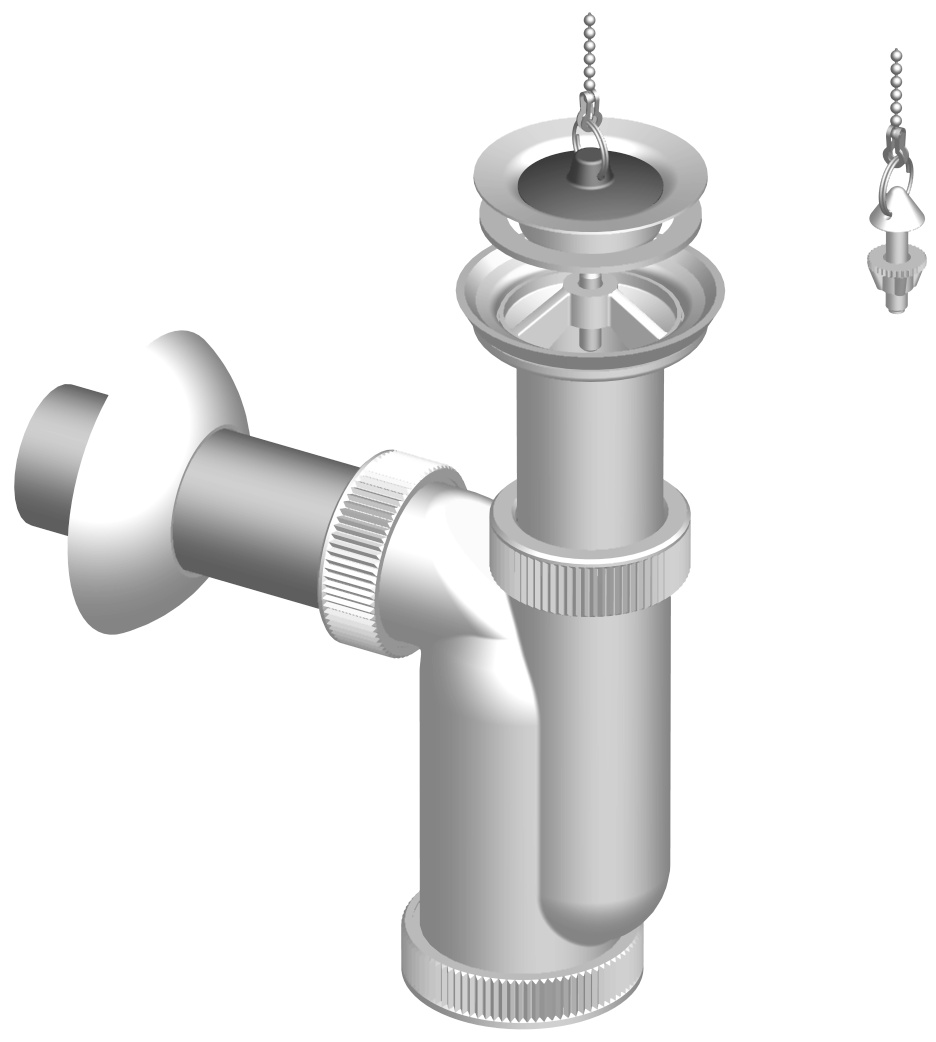 sifón umyvadlový  T1015C  DN40 kov  621358