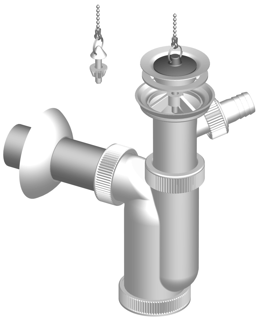 sifón umyvadlový 1016CB s odbočkou kov   621360