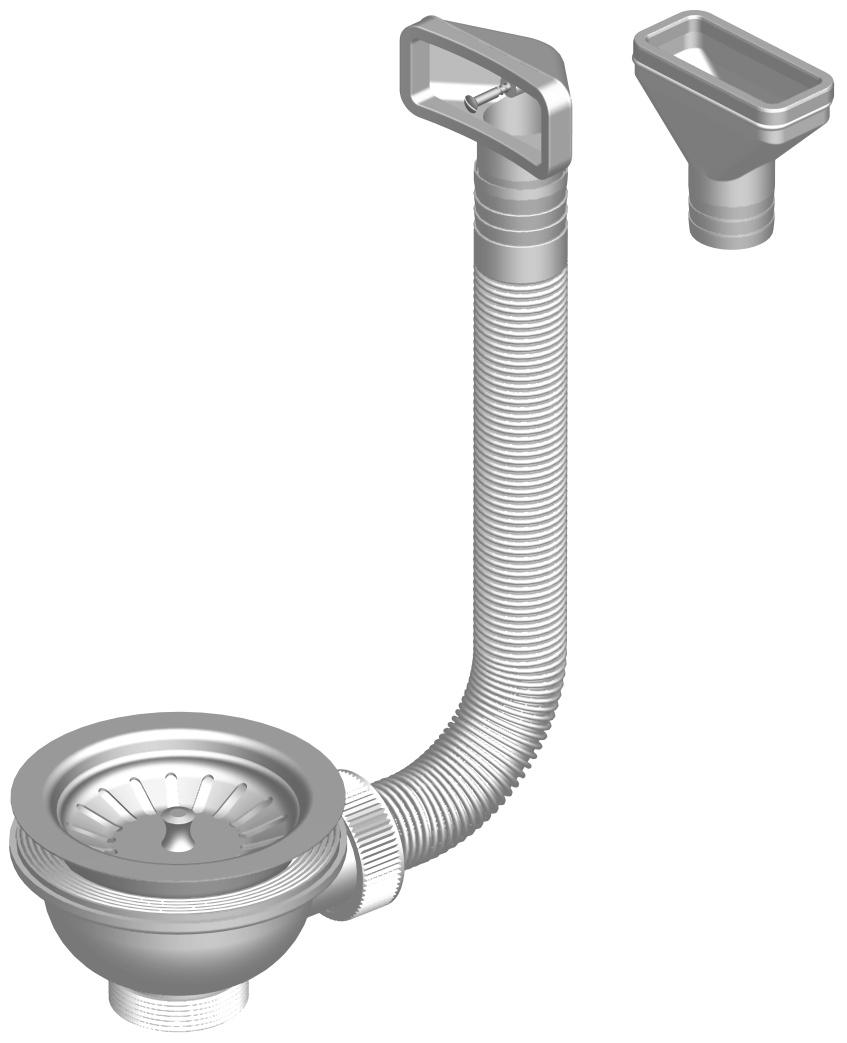 sifón drezový  EURO pileta T739PBZ/II spodný+bočný prepad 418658