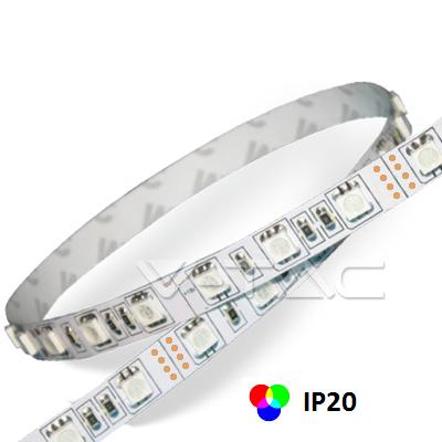 LED STRIP V-TAC IP20 5m RGB  60/m 12W  /LP 2120/